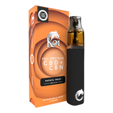 Load image into Gallery viewer, Koi Full Spectrum CBD + CBN Disposable Vape Bar (2 Gram) - Papaya Twist (Indica)