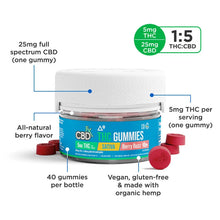 Load image into Gallery viewer, CBDfx Delta-9 THC Gummies + CBD: Berry Buzz Sativa