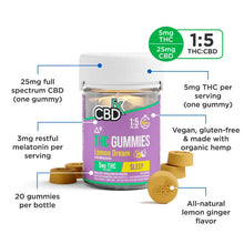 Load image into Gallery viewer, CBDfx Delta-9 THC Gummies + CBD: Lemon Dream