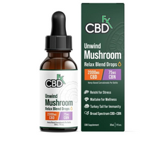 Load image into Gallery viewer, CbdFx Unwind Mushroom + CBD Drops: CBN Relax Blend