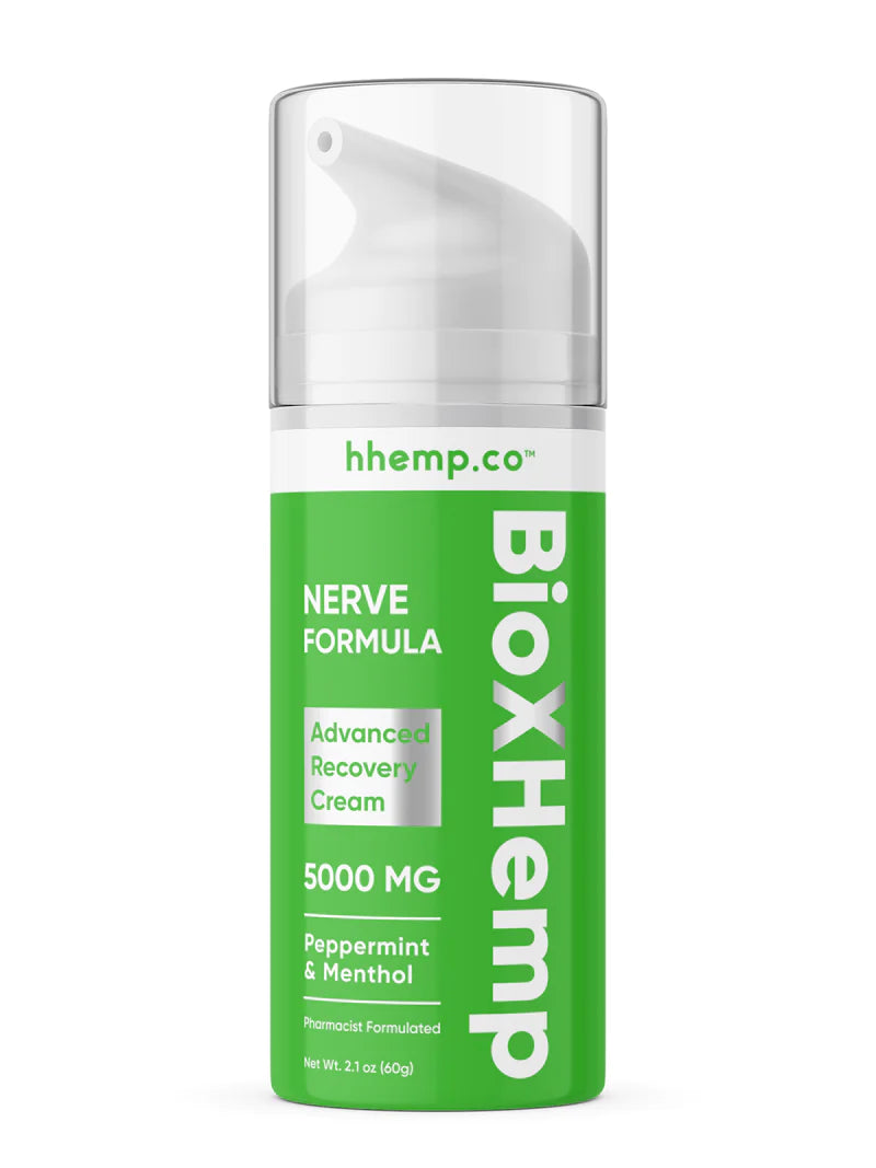 BIOXHEMP NERVE ADVANCED RECOVERY CREAM - PEPPERMINT AND MENTHOL (5,000MG)