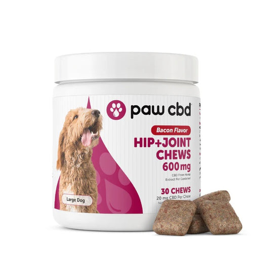 Paw CBD Broad Spectrum CBD Dog Hip + Joint Chews - 600mg