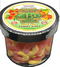 Load image into Gallery viewer, Cali Born Dreams Peach-Flavored 30mg CBD Gummy Rings – 60ct. (No Melatonin)