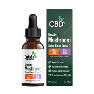 CbdFx Unwind Mushroom + CBD Drops: CBN Relax Blend