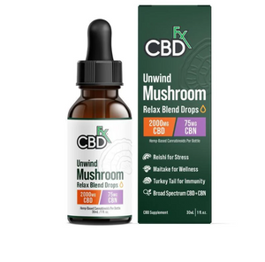 CbdFx Unwind Mushroom + CBD Drops: CBN Relax Blend