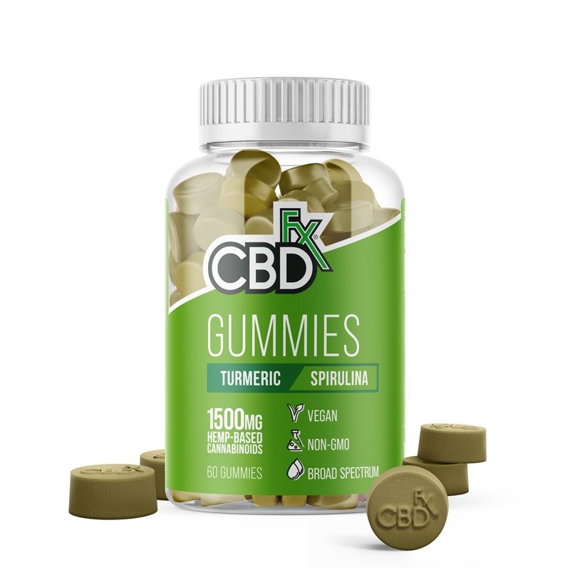 CBDfx - Broad Spectrum CBD Gummies with Turmeric and Spirulina 1500mg
