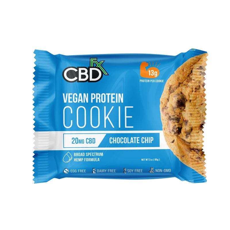 CbdFx 20mg Chocolate Chip Cookie With Protein – 100% Vegan