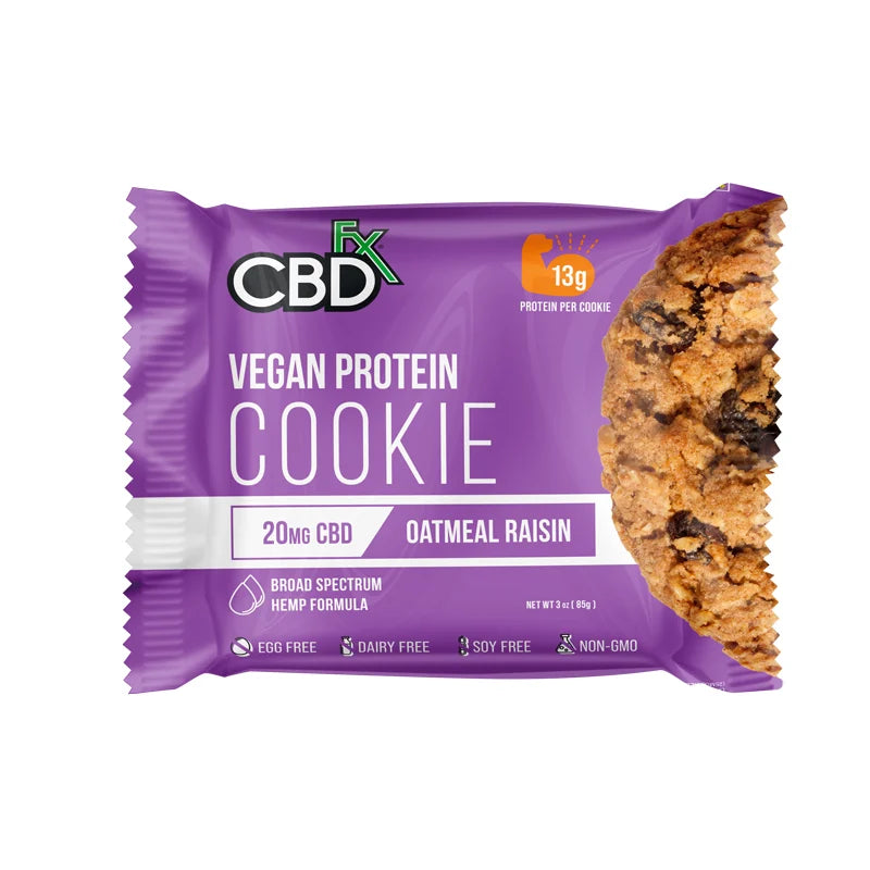 CbdFx 20mg Oatmeal Raisin Cookie With Protein – 100% Vegan